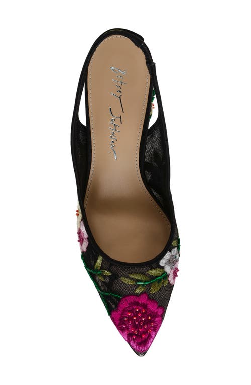 Betsey Johnson Lira Pointed Toe Slingback Pump In Multi