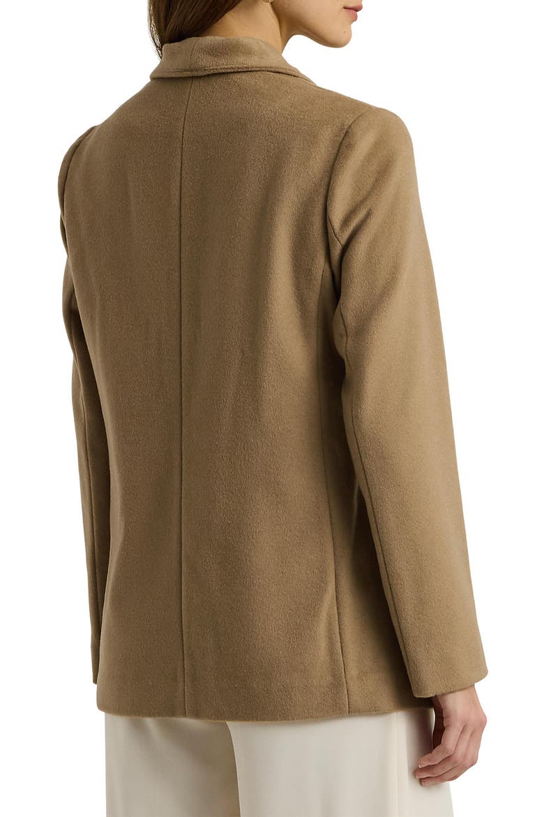 Buckled Asymmetric Wool Blend Jacket, Alternate, color, CAMEL