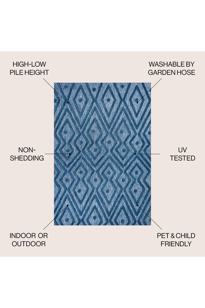 Balansat Moroccan Diamond Indoor/Outdoor Area Rug, Alternate, color, Navy