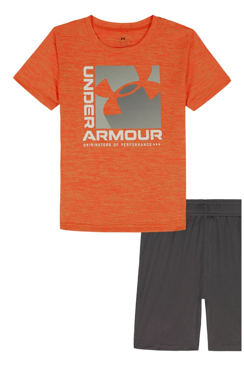 UA Tech™ Twist Logo Graphic T-Shirt & Shorts Set, Main, color, ORANGE