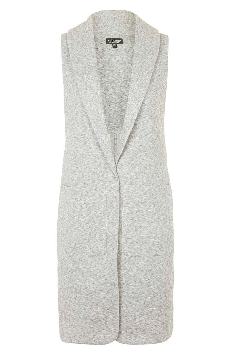 Topshop Marled Longline Vest, Alternate, color,