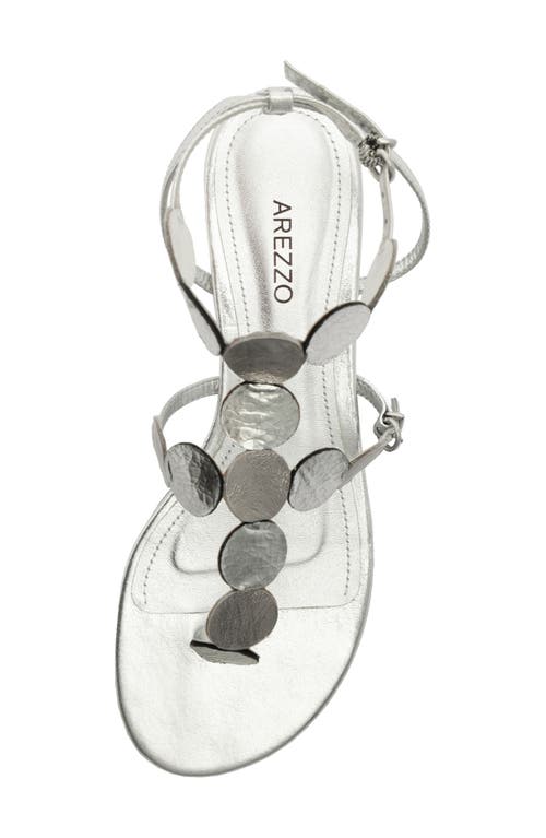 Arezzo Holly Low Block Sandal In Silver