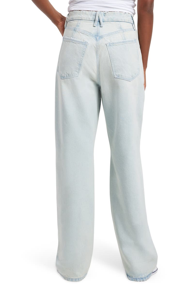 Good American Good '90s Straight Leg Drawstring Jeans, Alternate, color, 