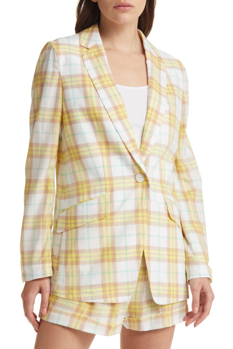 Margot Plaid Blazer, Alternate, color, YLWPLAID