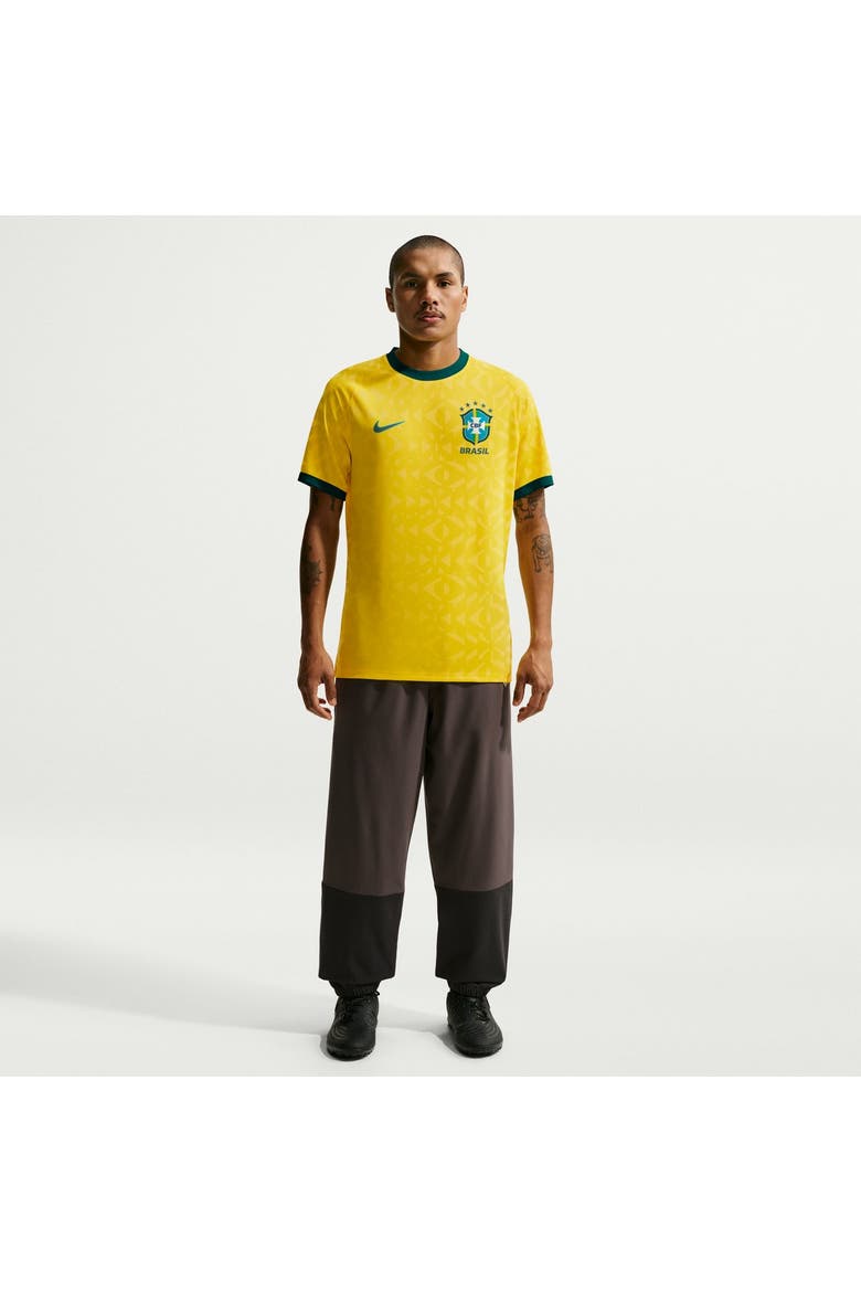 Men's Nike Yellow Brazil National Team Home Sublimated Dri-FIT Soccer Top, Main, color, Yellow