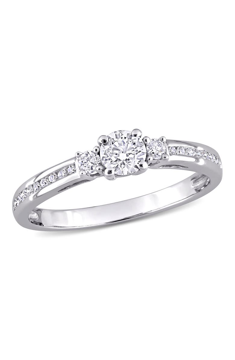 Julianna B. Diamond 3-Stone Ring 10k White Gold, Main, color, 10K White Gold