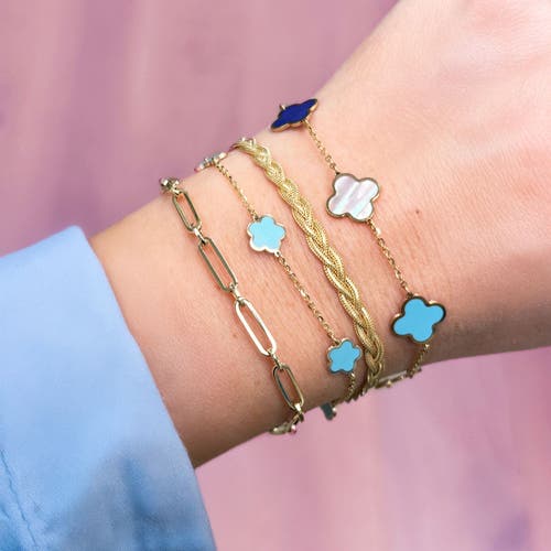 The Lovery Fine Jewelry Turquoise Flower Bracelet In Blue