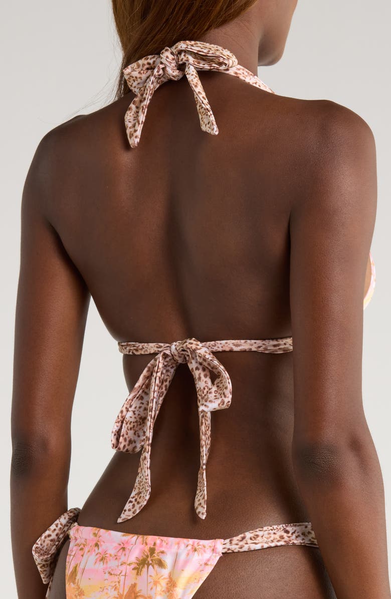 Kulani Kinis Knotted Halter Bikini Top, Alternate, color, Wild Skies