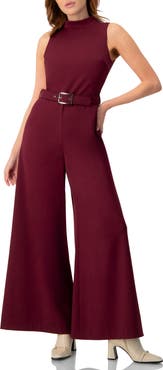 IVONNE Sleeveless High Neck Jumpsuit with Belt