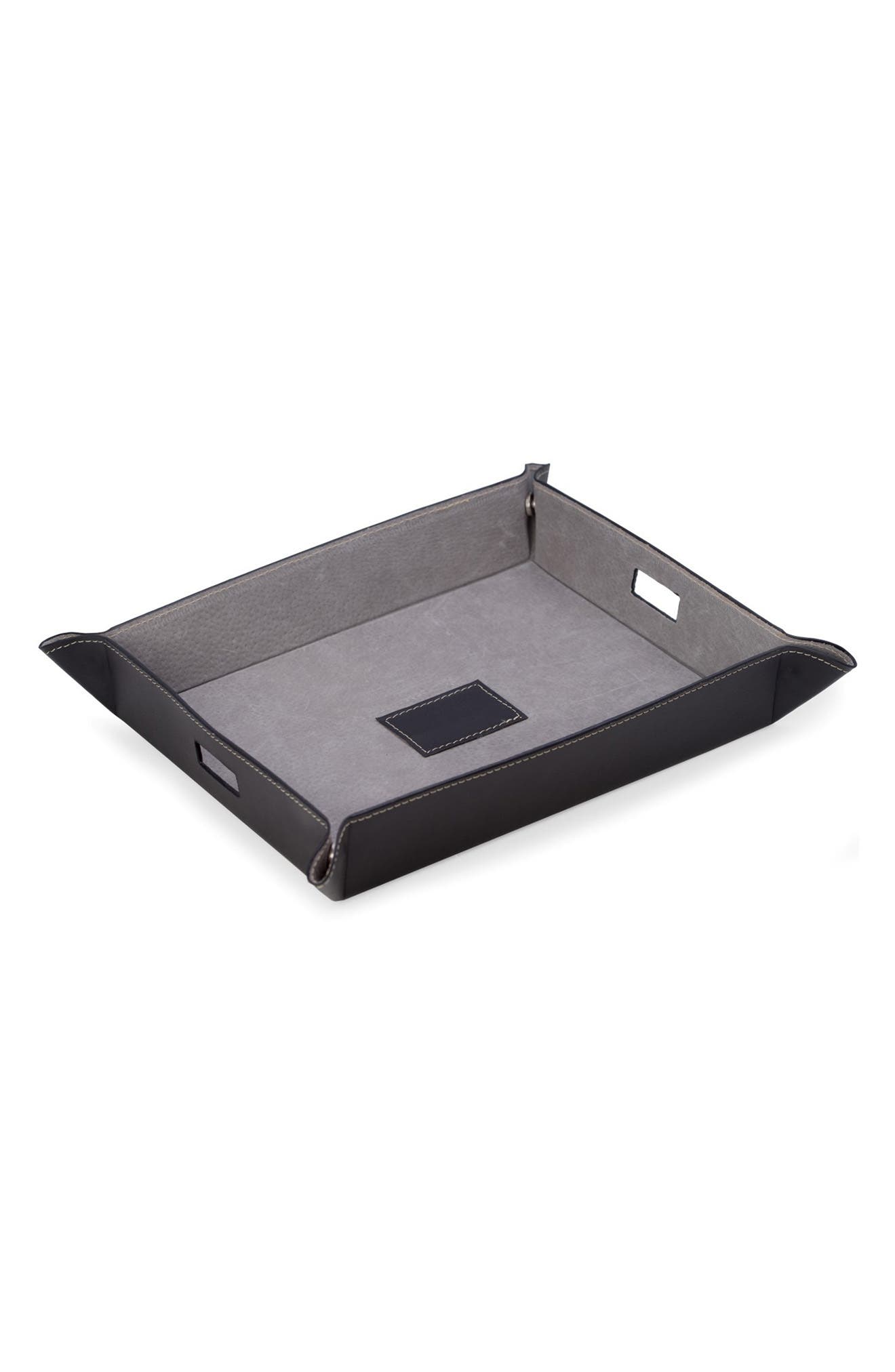 Bey-Berk Black Leather Valet & Charging Station