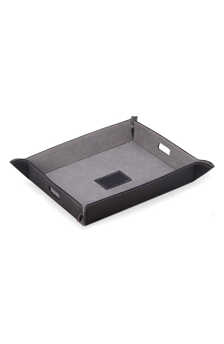 Bey-Berk Black Leather Valet & Charging Station, Main, color, Black