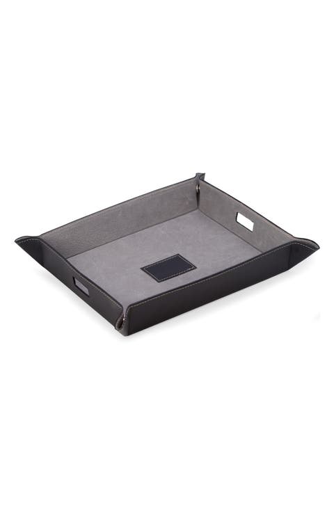 Black Leather Valet & Charging Station