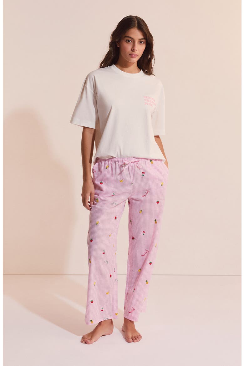 Brisa Cotton Pajama Pants, Alternate, color, CANDY-PINK