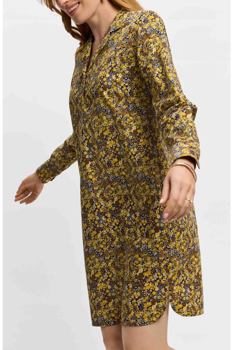 Sloane Ditsy Floral Long Sleeve Shirtdress, Alternate, color, MULTI YELLOW