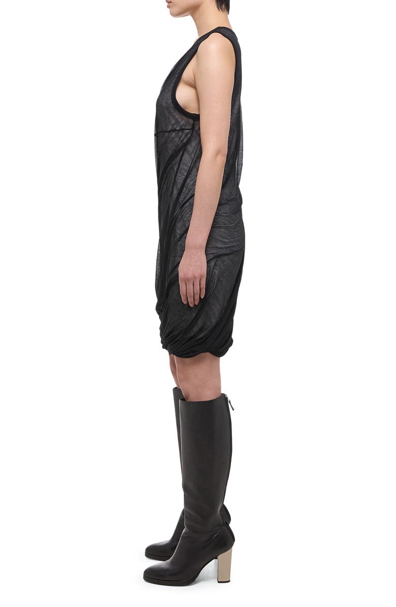 Helmut Lang Bubble Hem Cotton Dress, Alternate, color, Black