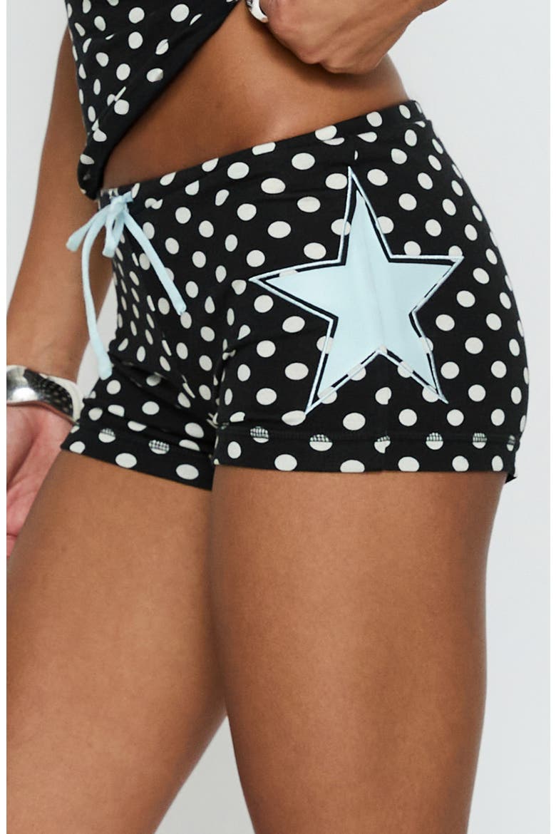 Elacie Polka Dot Micro Shorts, Alternate, color, BLACK POLKA DOT