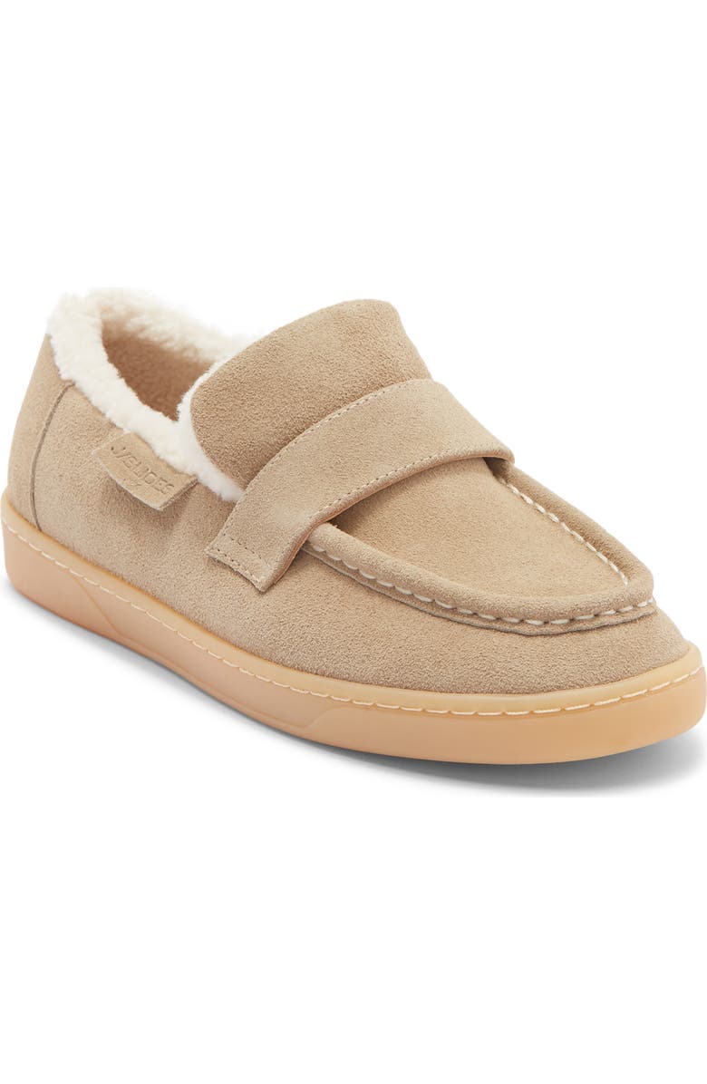 JSlides Hathor Faux Fur Lined Loafer, Main, color, Taupe