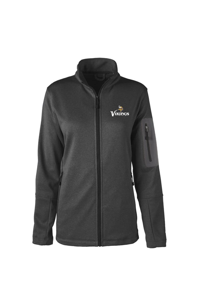 DUNBROOKE Women's Dunbrooke Heather Black Minnesota Vikings Freestyle Teflon Shield Full-Zip Jacket, Main, color,