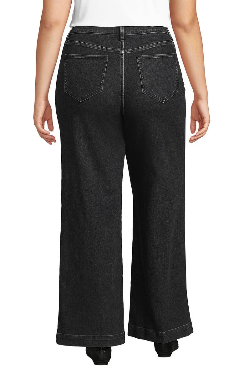 Lands' End High Rise Wide Leg Denim Jeans, Alternate, color, Black Stone Wash