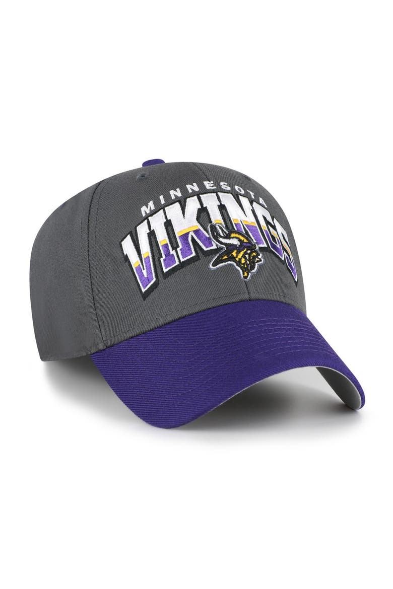 Men's '47 Charcoal Minnesota Vikings Split Block MVP Adjustable Hat, Alternate, color, Charcoal