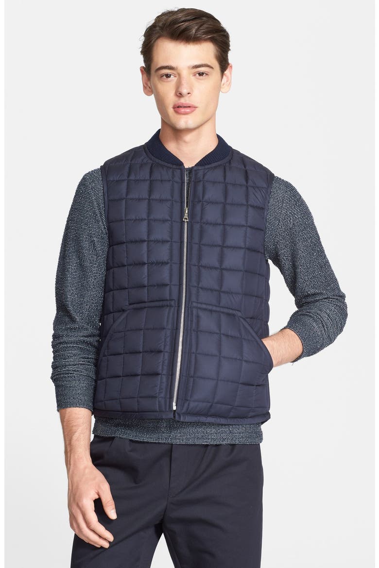 Quilted Vest, Main, color, DARK NAVY