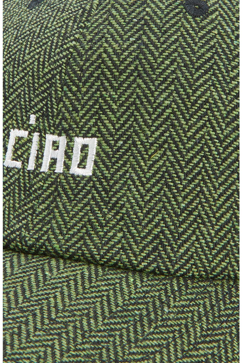 Wool Herringbone Adjustable Baseball Cap, Alternate, color, GREEN & BLACK W PETIT CIAO