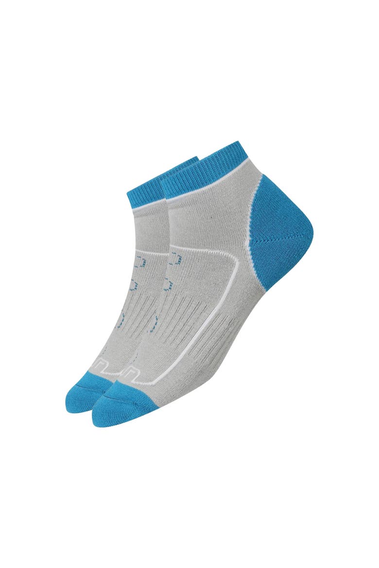 Samaris Trail Colour Block Ankle Socks, Alternate, color, Light Steel and Niagra Blue