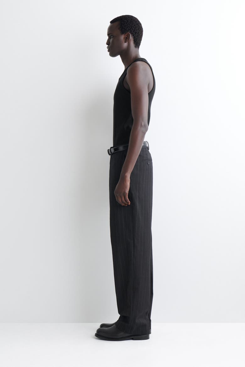 Slim Ribbed Cotton Tank Top, Alternate, color, BLACK