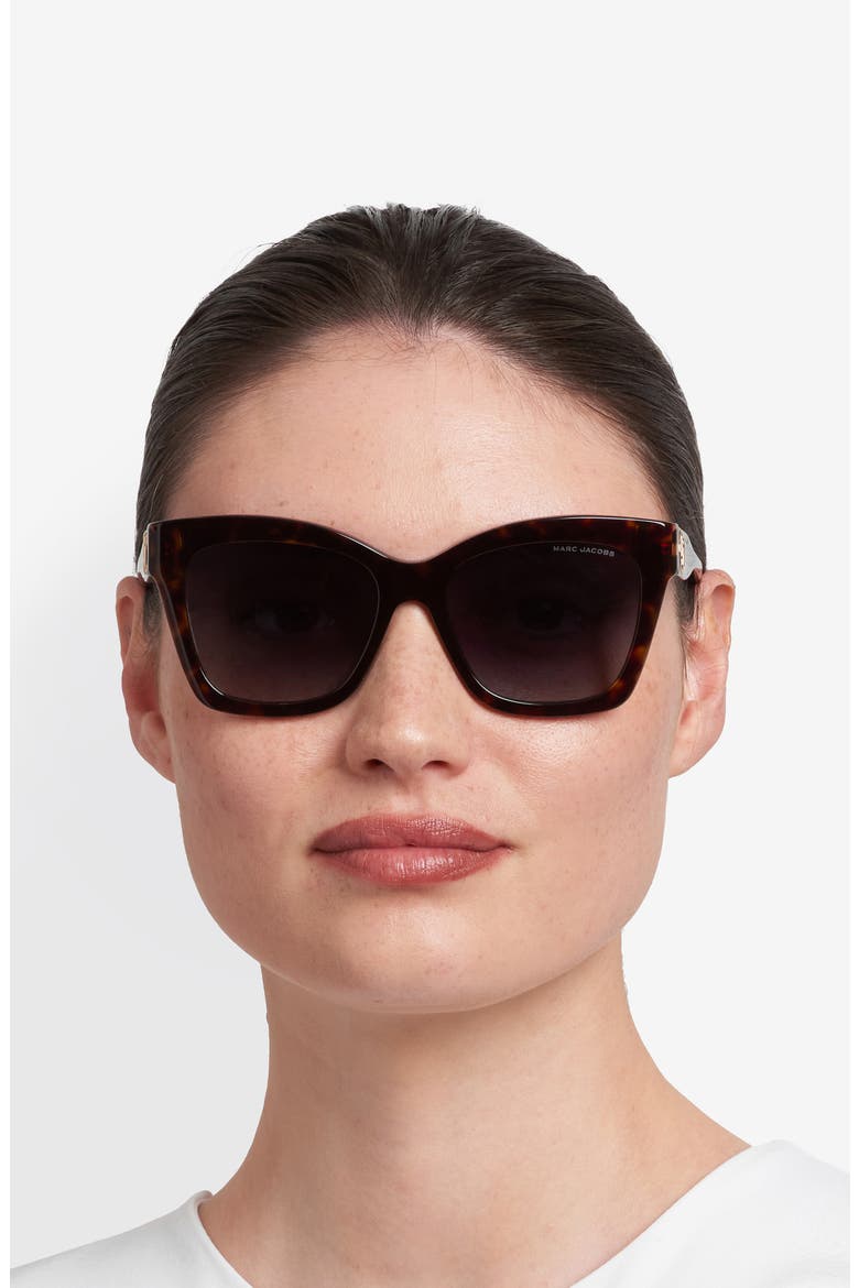 54mm Cat Eye Sunglasses, Alternate, color, HAVANA/ DARK GREY