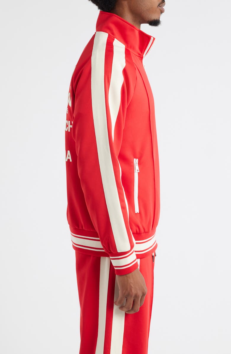 CRIMINAL DAMAGE Pintuck Half Zip Track Top, Alternate, color, Red/Ecru