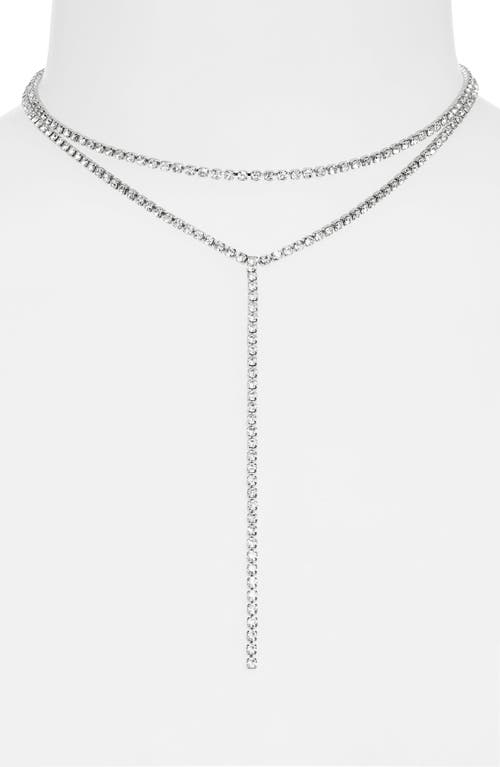 Bp. Rhinestone Layered Y-necklace In Silver