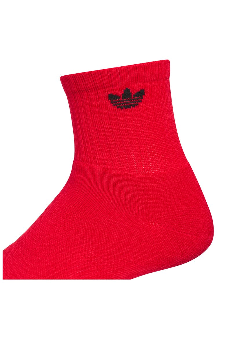 Gender Inclusive Originals Trefoil 6-Pack Quarter Socks, Alternate, color, SCARLET/ GREEN/ ROYAL BLUE