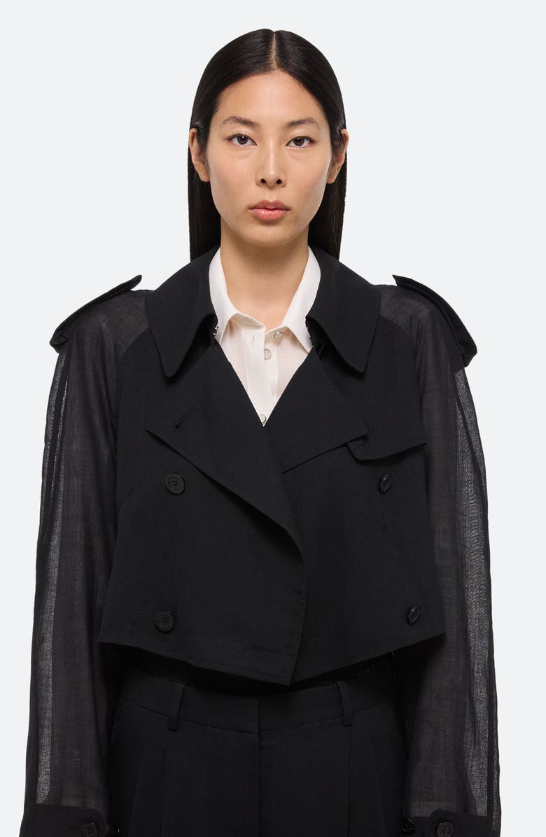 Helmut Lang Crop Trench Coat, Alternate, color, 