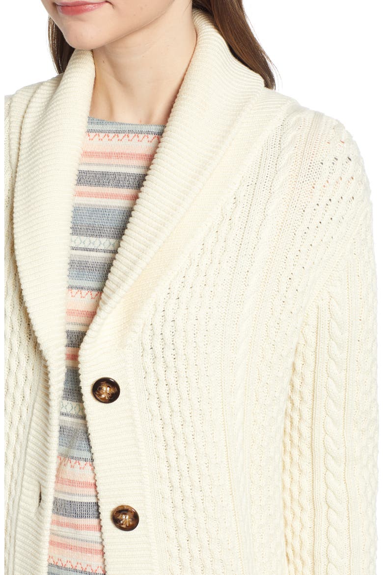 Damsel x THE ODELLS Fisherman Cardigan, Alternate, color, SAND