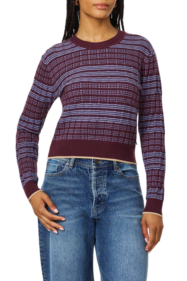 Crewneck Crop Pullover, Main, color, FIG / STONEWASH