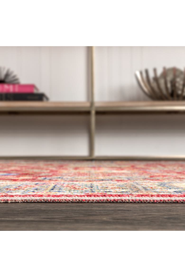 India Flower and Vine Area Rug, Alternate, color, Burgundy
