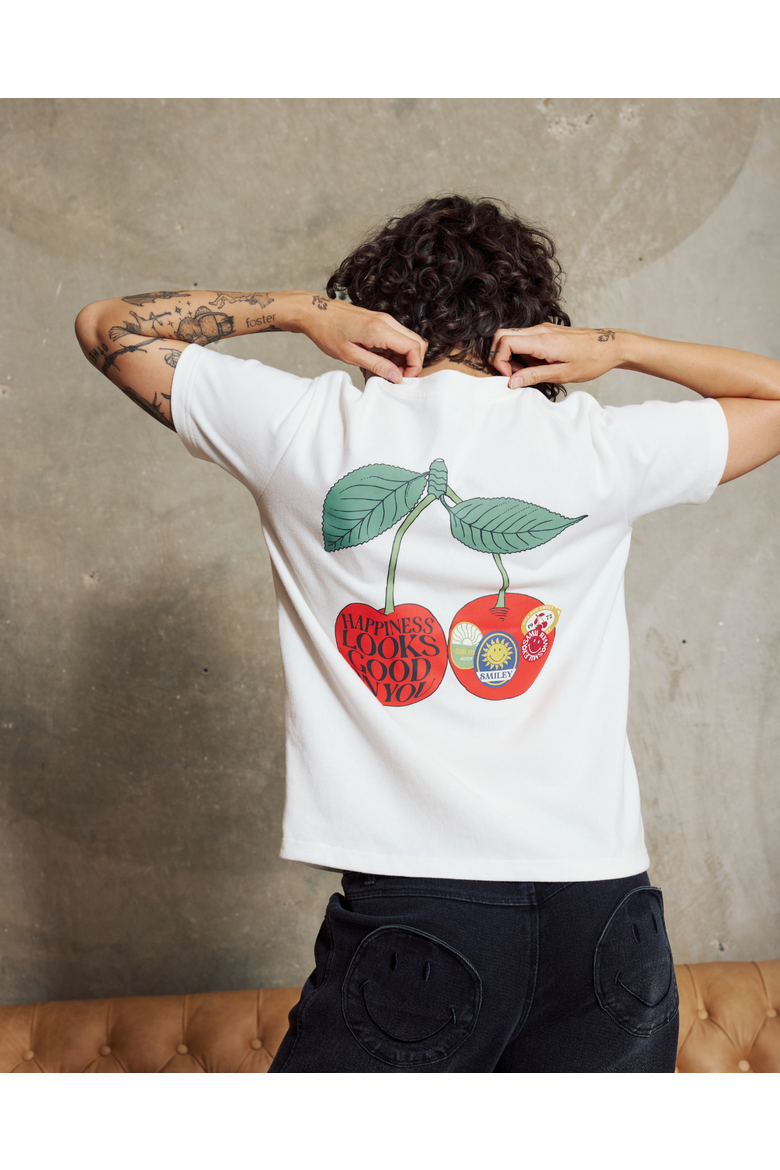Smiley Freshly Picked Boxy Tee, Main, color, WHITE