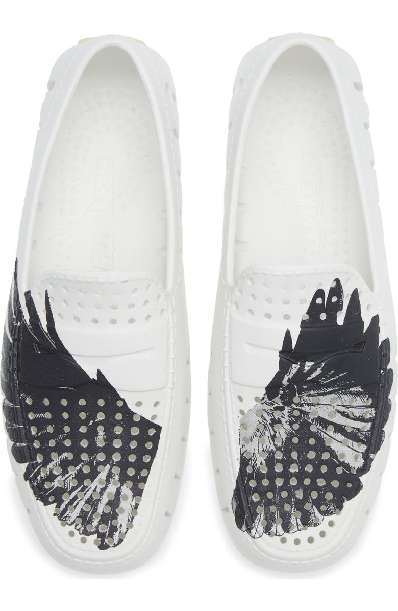 FLOAFERS Country Club Driver Loafer, Alternate, color, White/ Grey Wings
