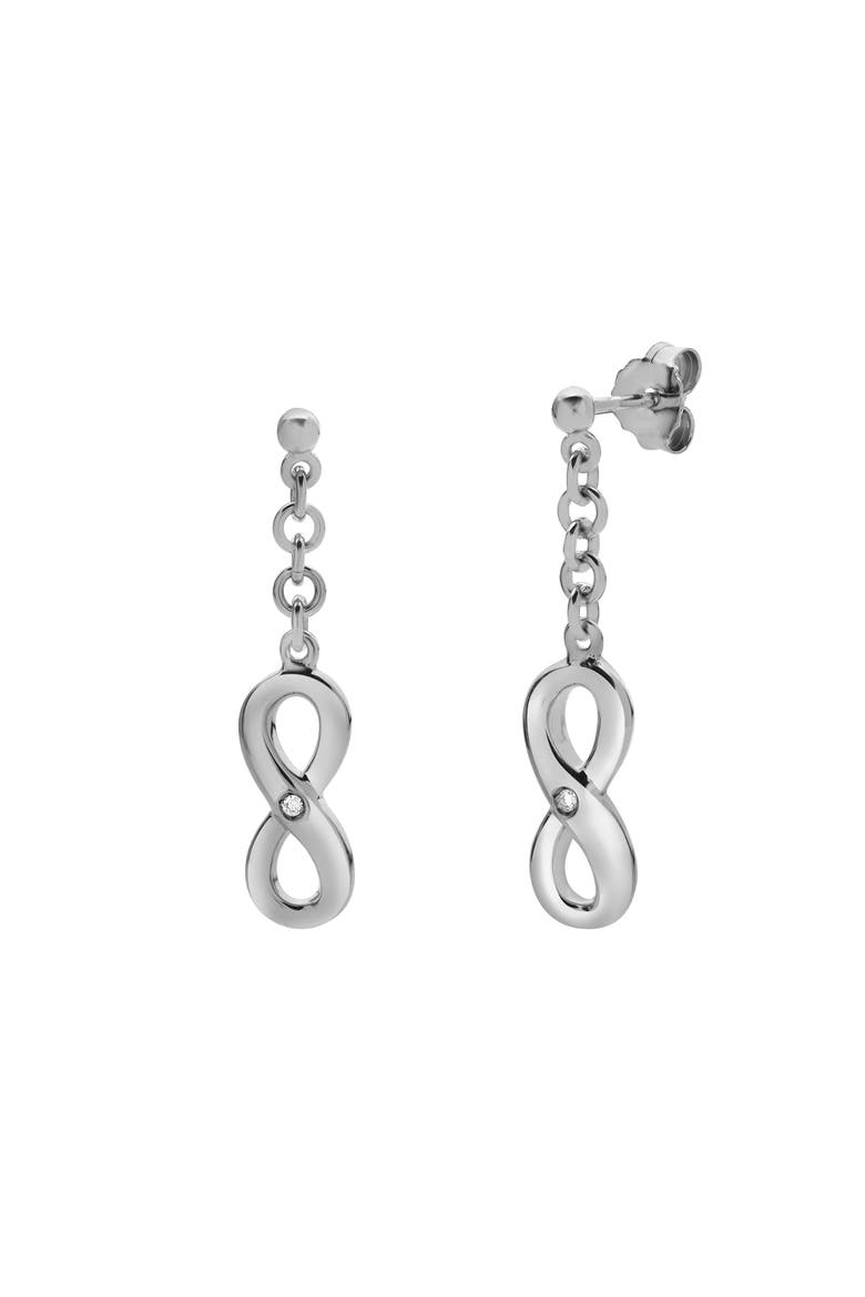 Avelisse Sterling Silver 0.05 Ct Diamond Infinity Drop Earrings, Alternate, color, 925 Sterling Silver