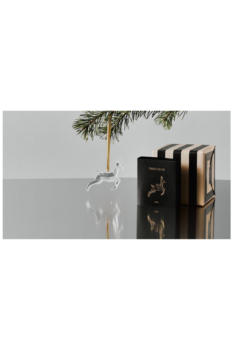 Crystal Deer Scandinavian Forest Ornament, Alternate, color, CLEAR