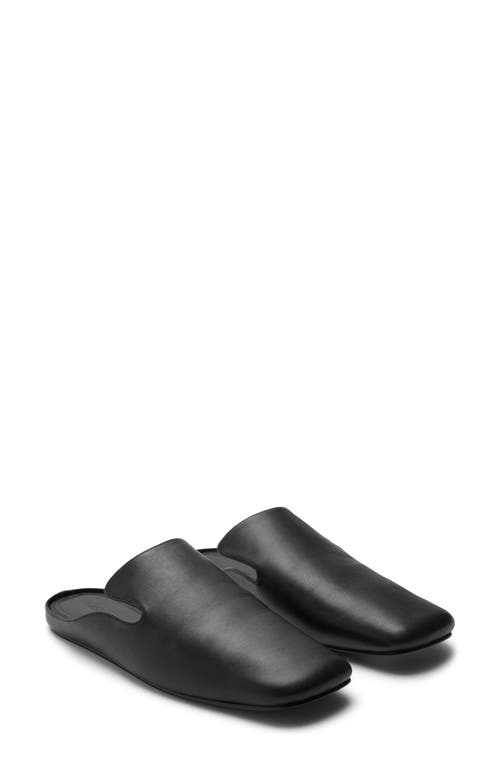 Mango Square Toe Mule In Black