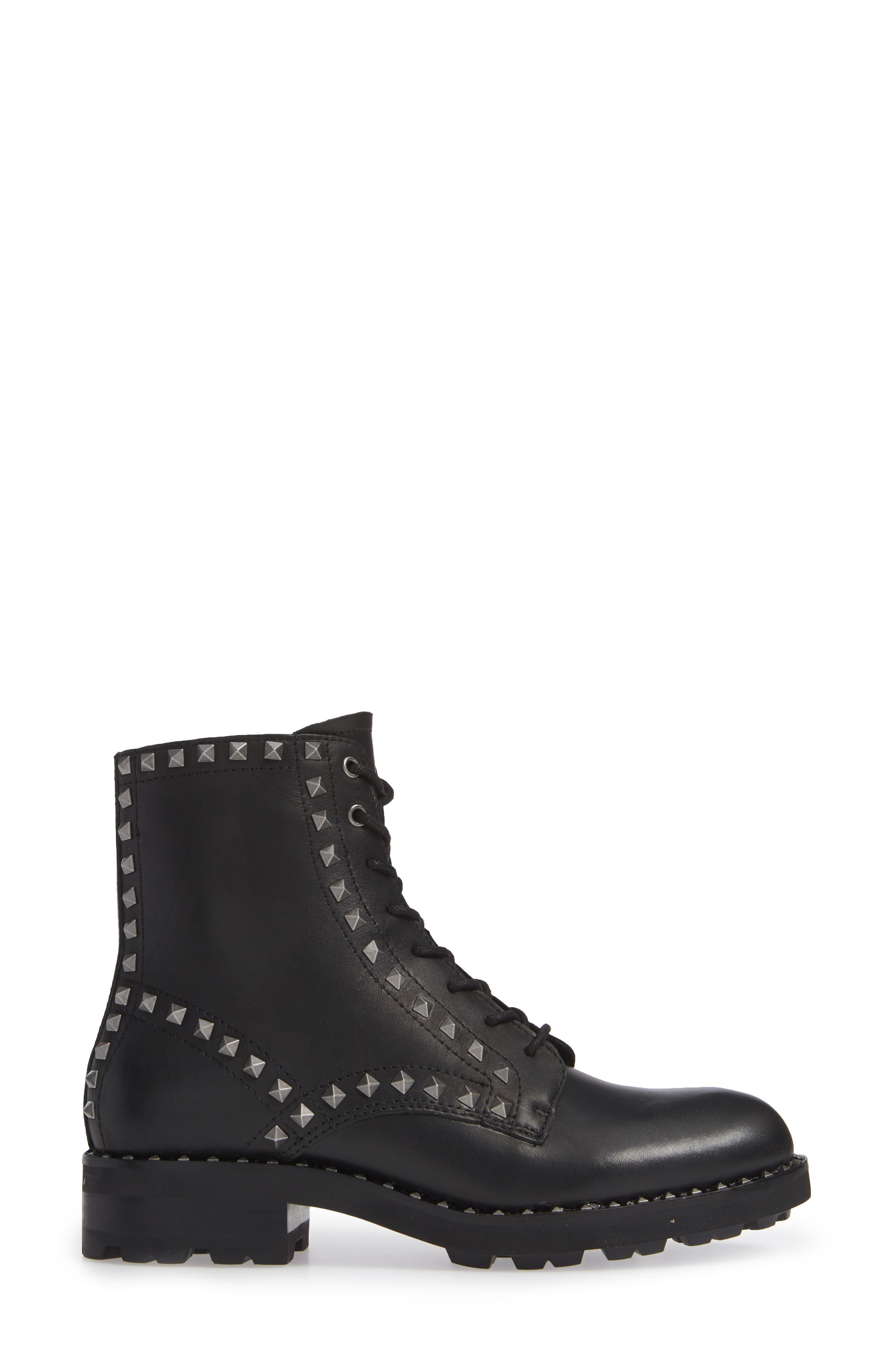 Ash Wolf Studded Combat Boot, Alternate, color, 