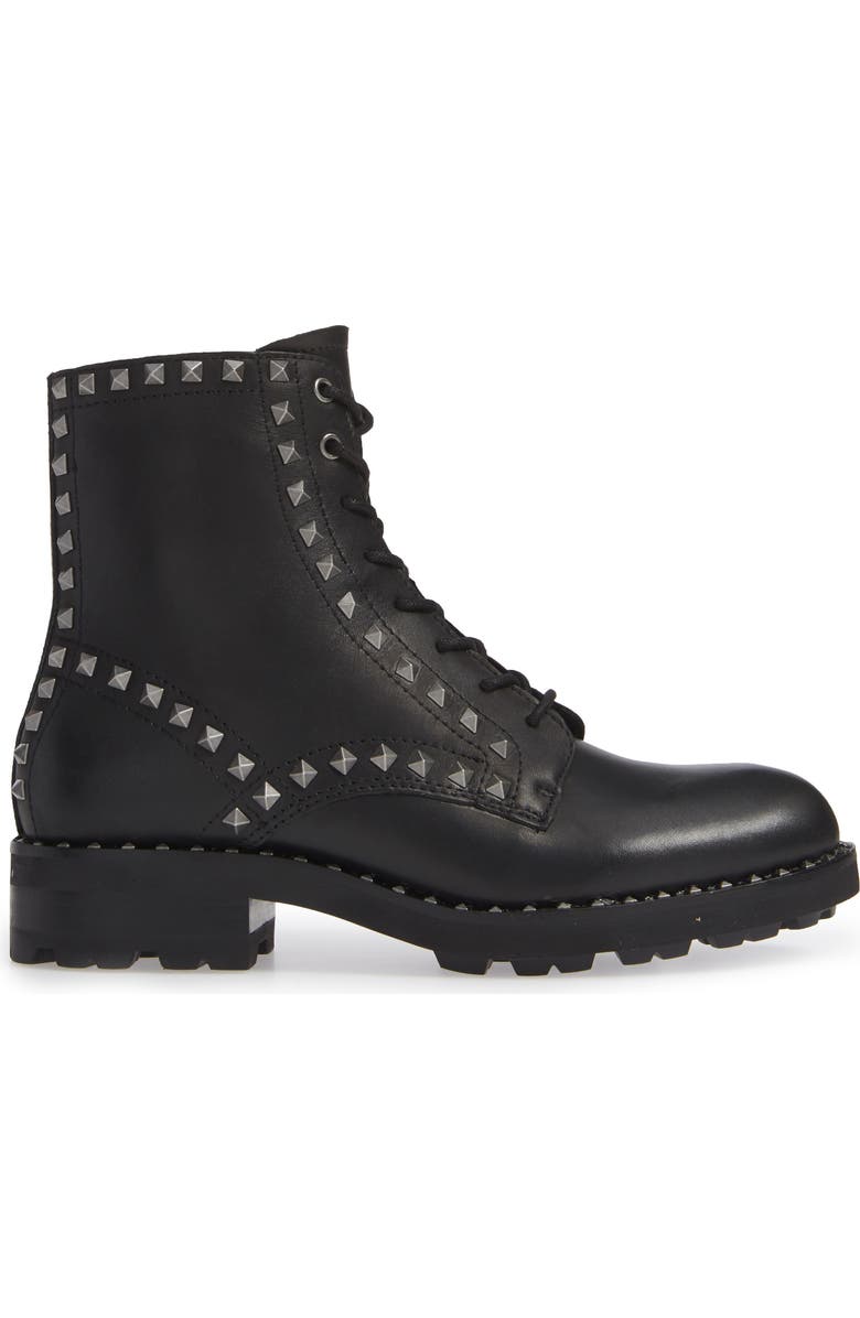 Ash Wolf Studded Combat Boot, Alternate, color,