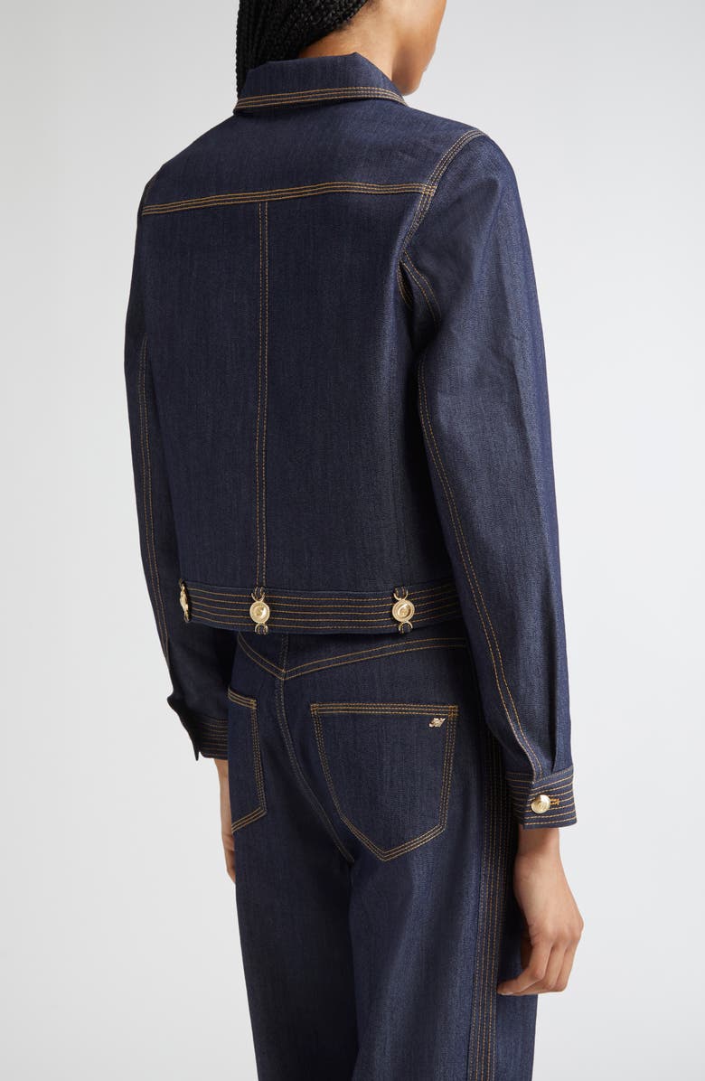 Cinq à Sept Lydie Crop Denim Jacket, Alternate, color, Indigo