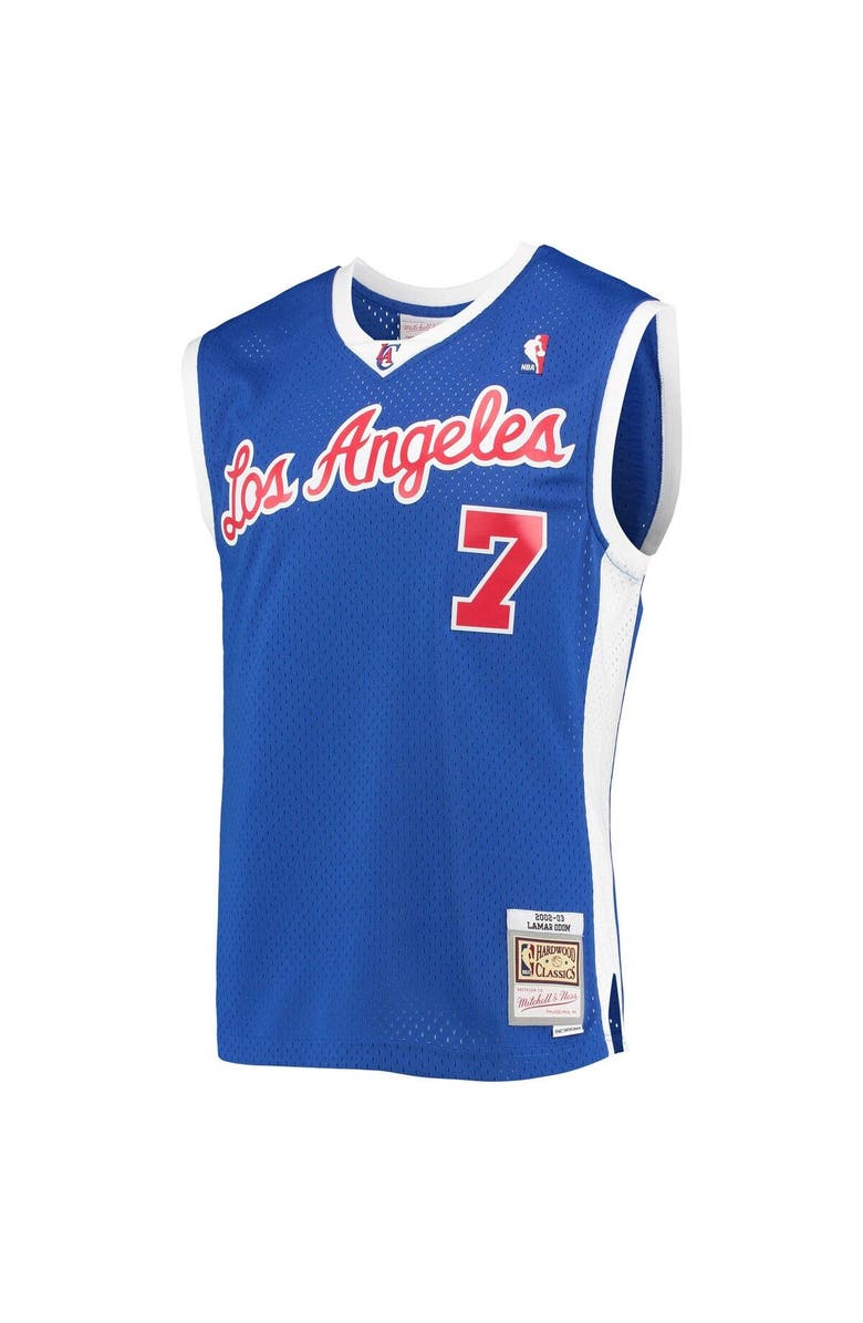 Mitchell & Ness Men's Mitchell & Ness Lamar Odom Royal LA Clippers 2002-03 Hardwood Classics Swingman Jersey, Alternate, color, 
