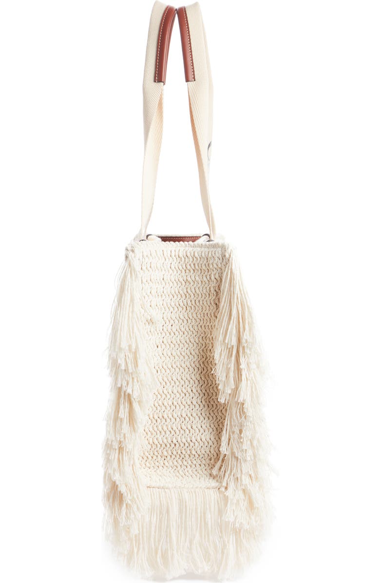 Chloé Medium Woody Cotton Knit Tote, Alternate, color, Sepia Brown