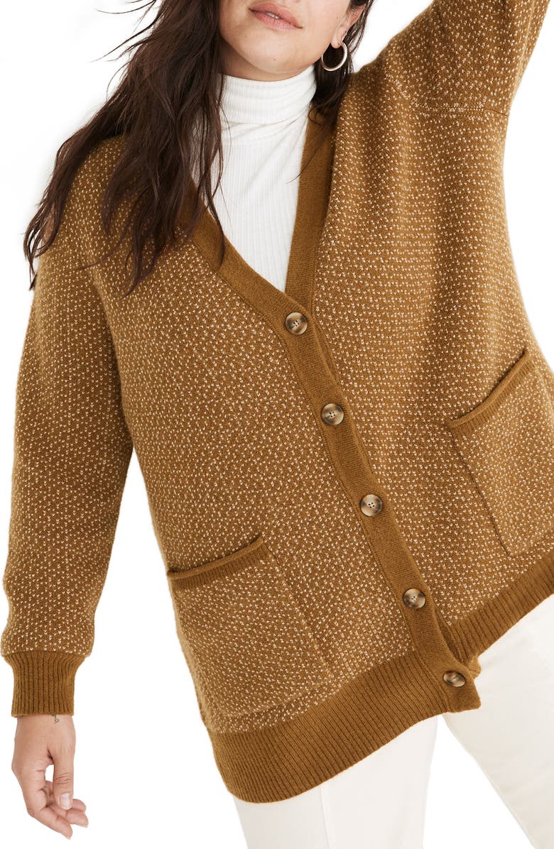 Madewell Coziest Yarn Bird's Eye Maysfield Cardigan Sweater, Main, color,