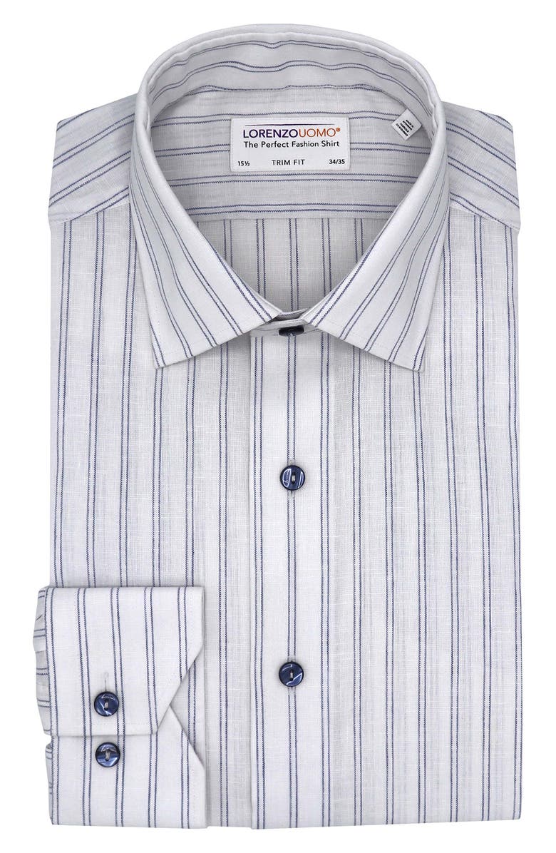 Lorenzo Uomo Trim Fit Double Stripe Dress Shirt, Main, color, 