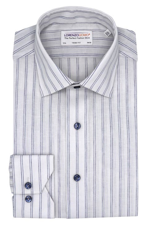 Trim Fit Double Stripe Dress Shirt (Regular & Big)