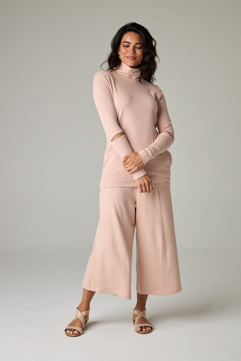 Acadia Eco-Luxe Rib Split-Sleeve Long Sleeve Top - Ultra-Luxe Flow, Alternate, color, Rose Quartz